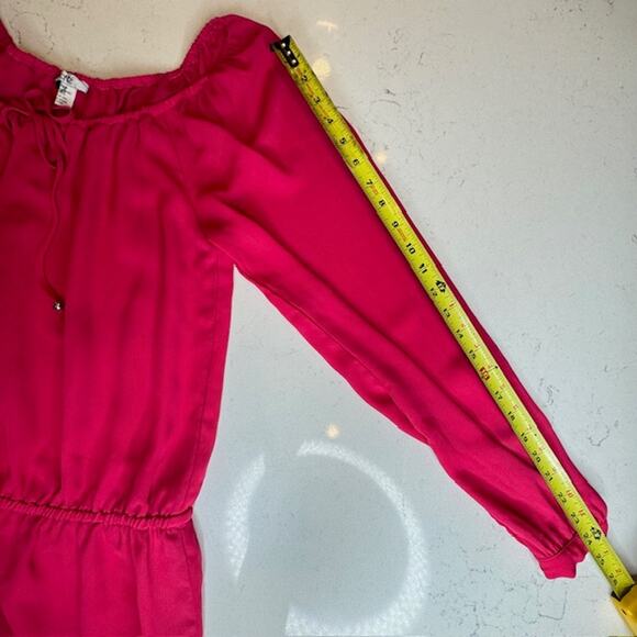 Vintage Cache Flowy Chiffon Pink Mini Dress Medium - Picture 11 of 13